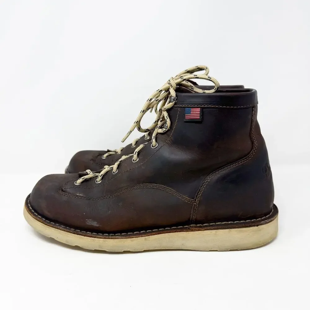 Danner Brown Oiled Leather Bull Run 6” Boots Men's Size 13 Lace Up Made in USA